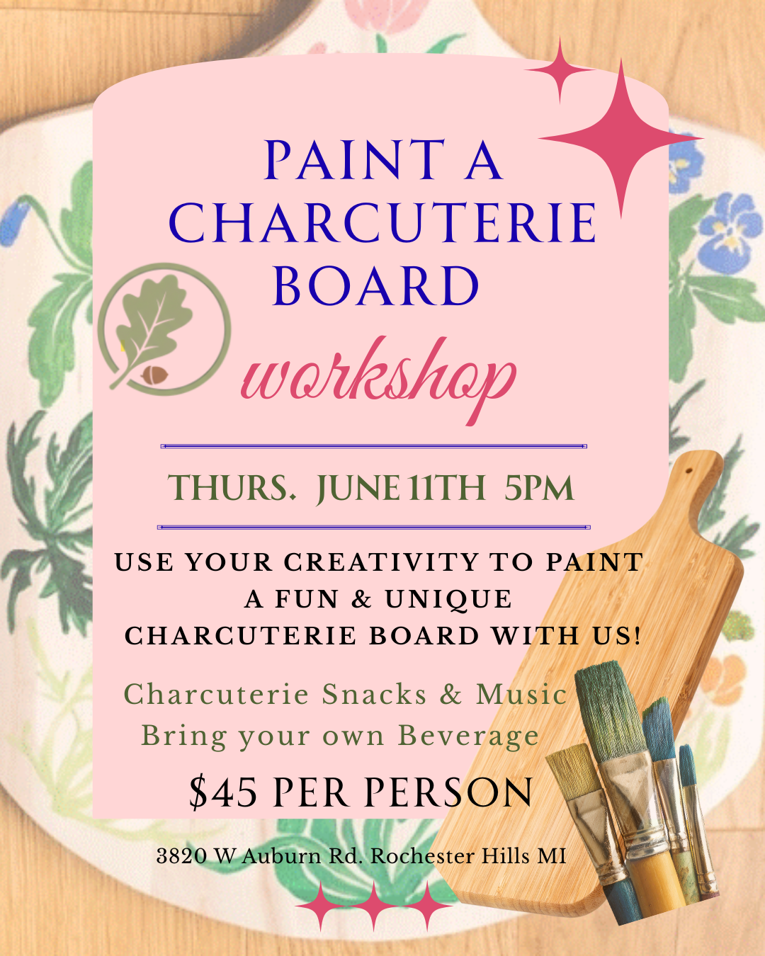 Charcuterie Board Painting Workshop