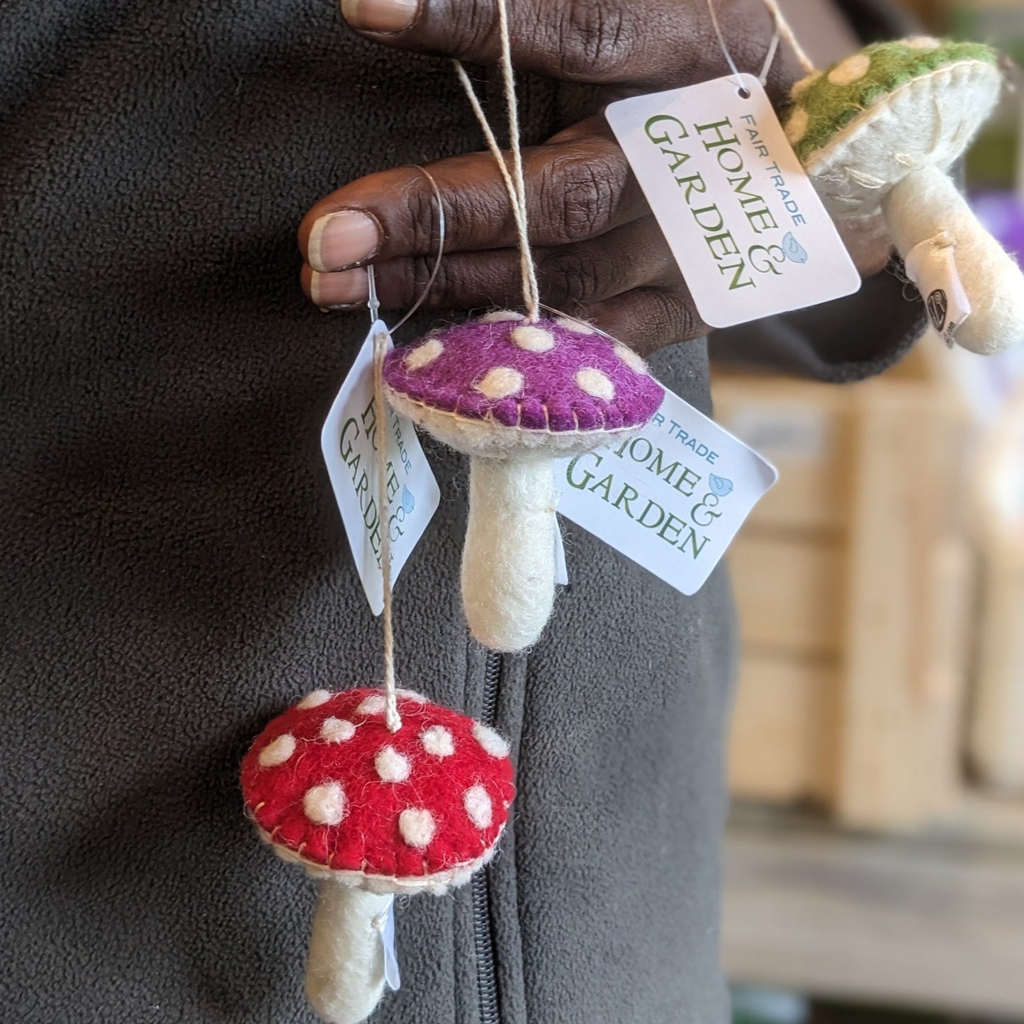 Felted Wool Mushroom Ornaments