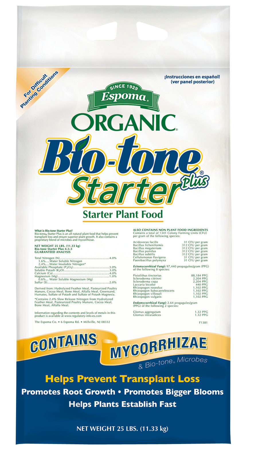 Bio-tone Starter Plus Fertilizer w/ Mycorrhizae